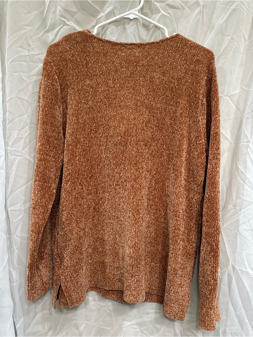 JM Collection Chenille Cowl Neck Sweater in Rust - Picture 2 of 3